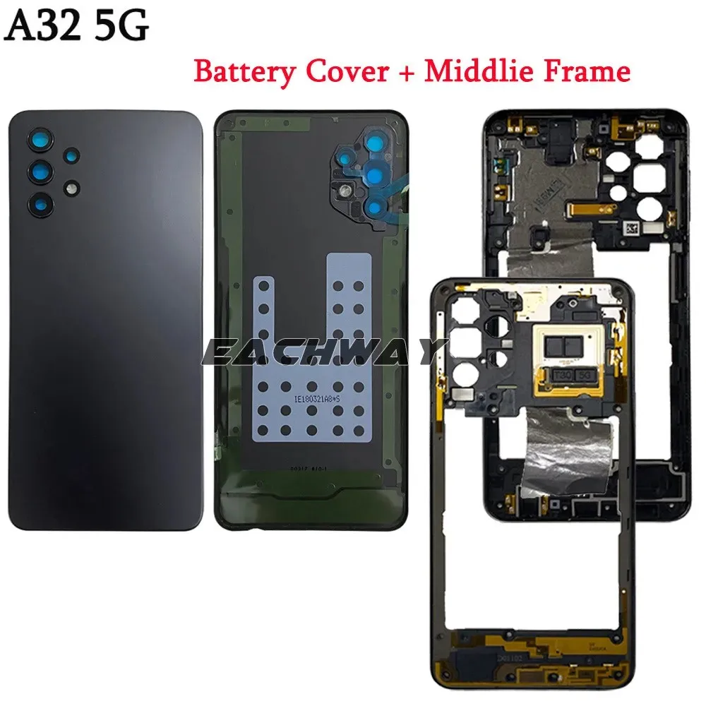 High Quality For Samsung Galaxy A32 4G A325 5G A326 Battery Cover Back Housing Case For Samsung A32 4G 5G Middle Frame Replace