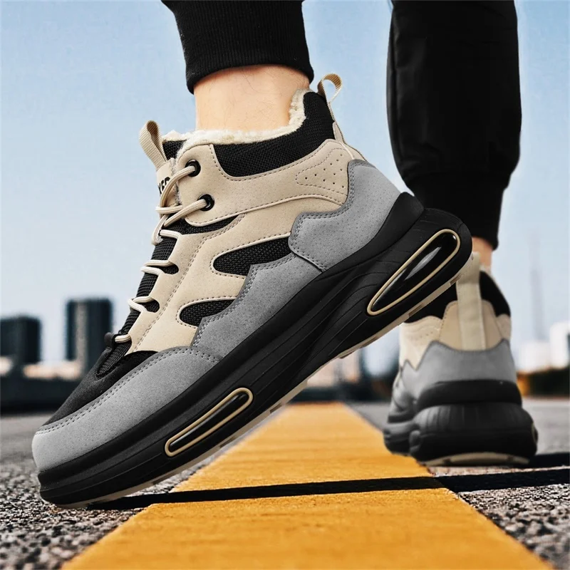 

Winter shoes high top sports board shoes casual warm sports shoes student outdoor cold training walking shoes plush cotton shoes