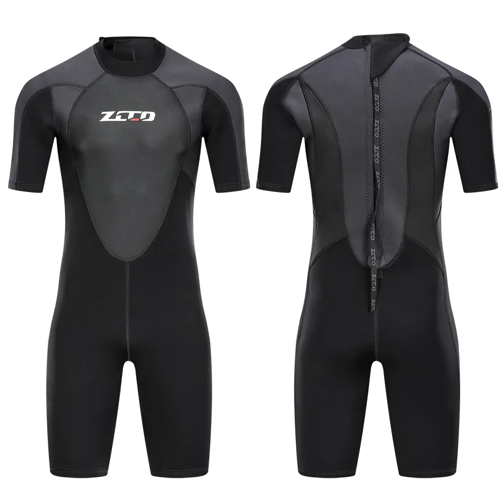 Men Short Sleeve Neoprene Wetsuit Spearfishing Swimwear M-4XL