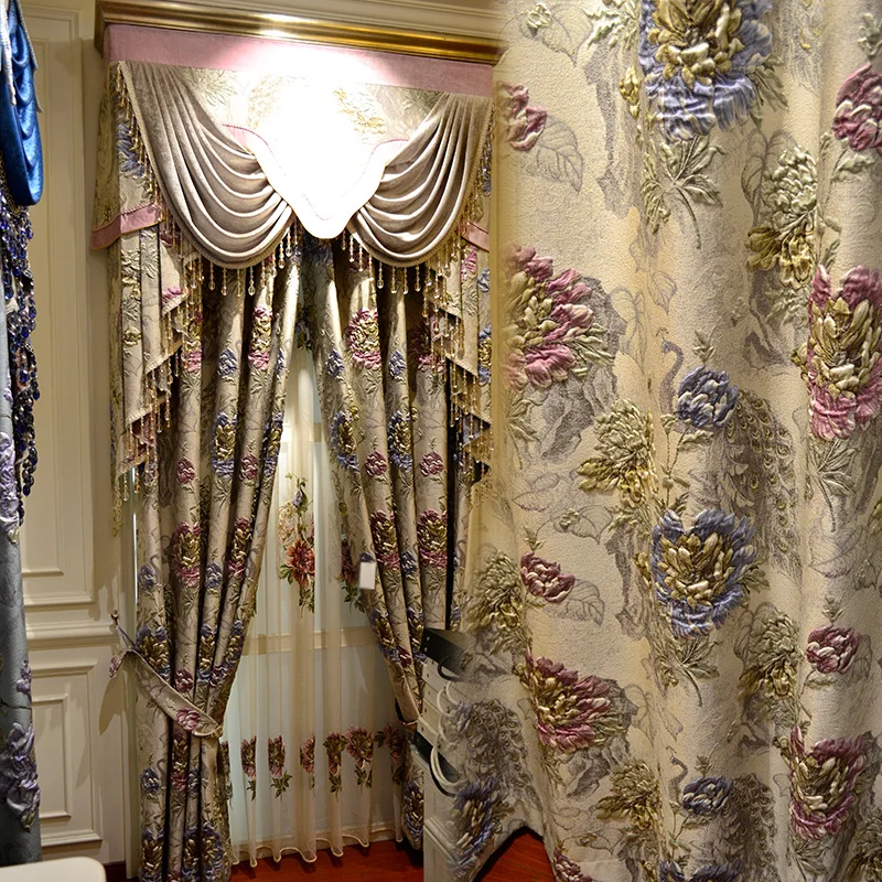 Blackout French European Vintage Soundproofing Floor To Ceiling Curtains for Living Room Bedroom Dining  Custom Size Luxury