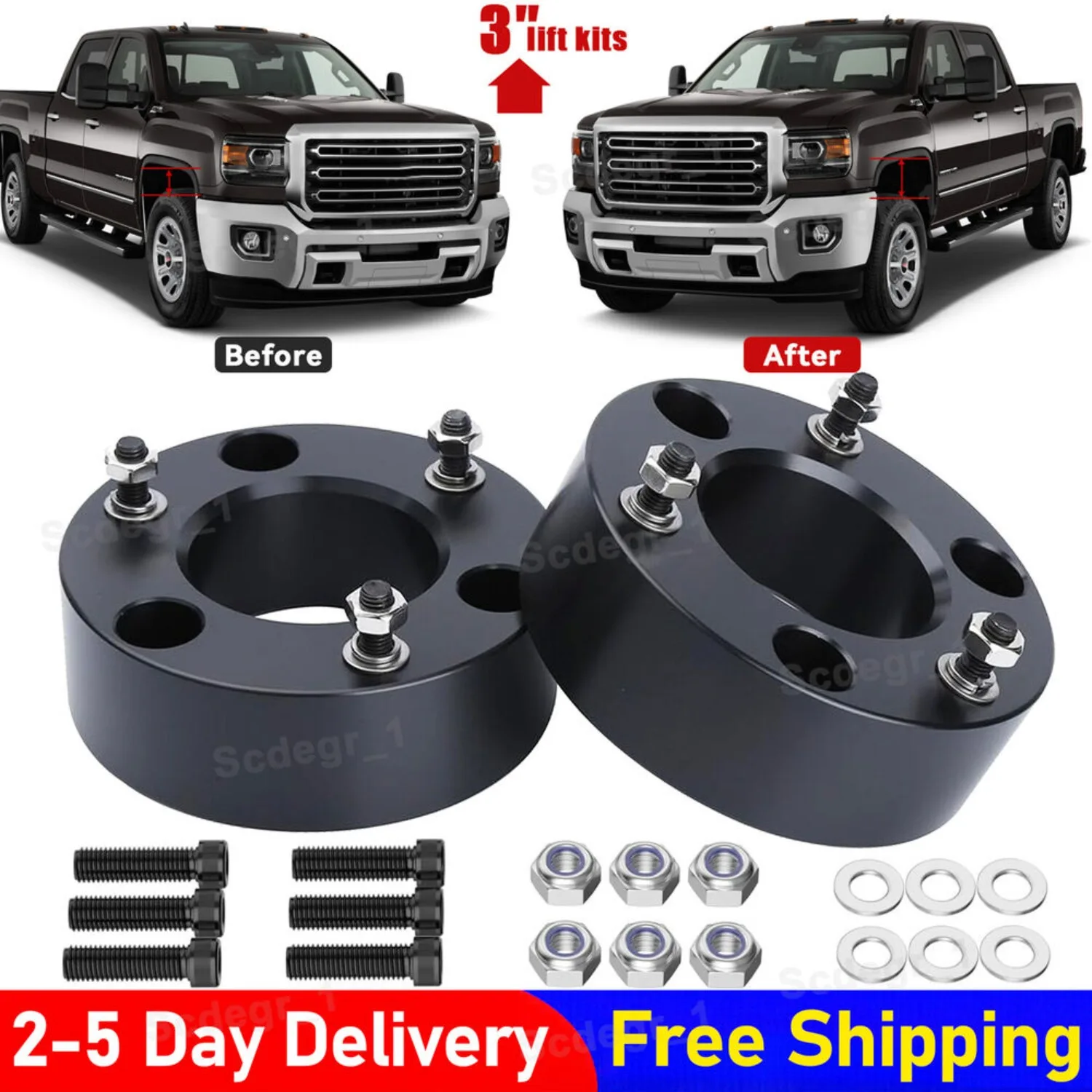 

Комплект переднего выравнивающего подъемника OE 3 дюйма для Silverado GMC Sierra Tahoe Yukon 2/4WD 2007-2019 гг.