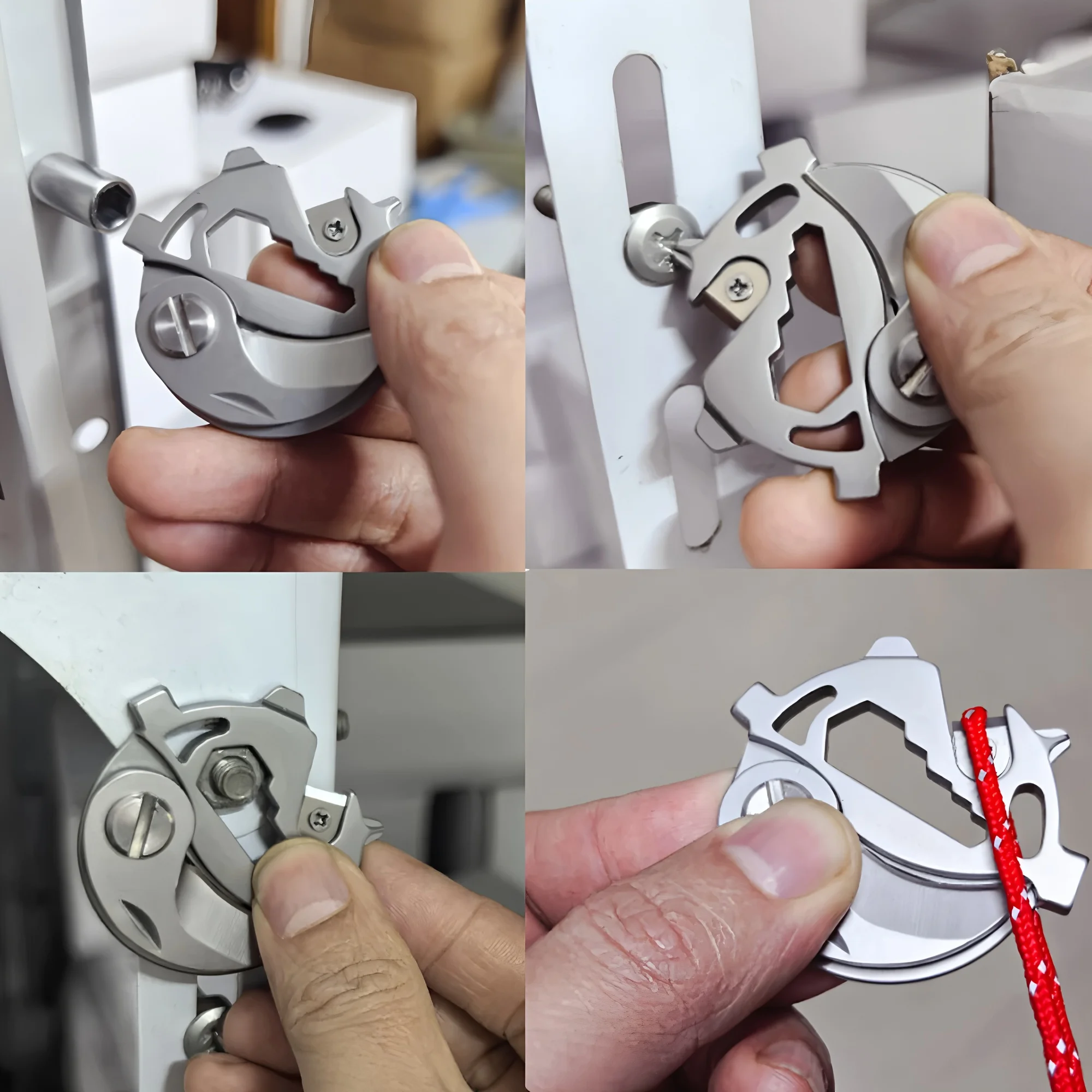 سكين صغير قابل للطي المنزلية فتح سكين المفاتيح في الهواء الطلق سكينة سرفايفل انفصال اكسبرس المفاتيح أداة تخييم في الهواء الطلق #3