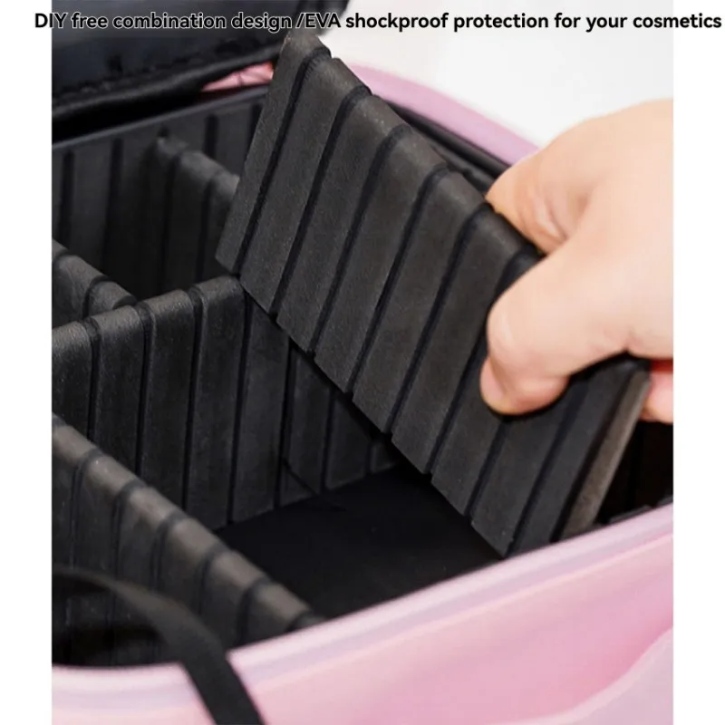 ABRT-Multifunctional LED Lighted Makeup Bag With Mirror-1000 Mah Cosmetic Case-Large Capacity, Portable For Travel