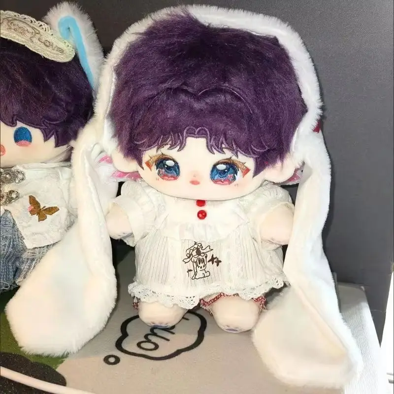 ชุดนอนกระต่ายหูยาวขนฟูน่ารัก ขนาด 10 ซม. 20 ซม. ทำจากผ้าฝ้าย สำหรับตุ๊กตา ชุดเดรส ของเล่นแต่งตัว สำหรับตกแต่งเสื้อผ้าตุ๊กตา
