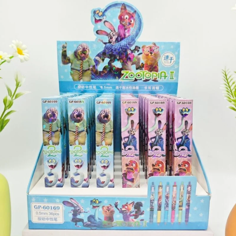 

36pcs/lot Cartoon Disney Zootopia Press Gel Pen Cute 0.5mm Black Ink Neutral Pens Promotional Gift Office School Supplies