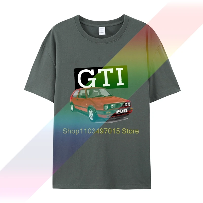 Mk2 Red Golf Gti Mens 100% cotton T Shirt Personalised number plate opt.