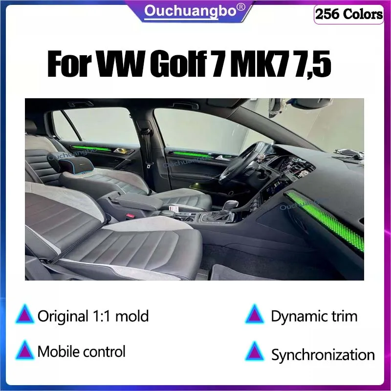 

Ouchuangbo Atmosphere light Lamp For VW Golf 7 MK7 7.5 2014-17 2018-20 Atmosphere environtal Lighting Backlight mood ambilight