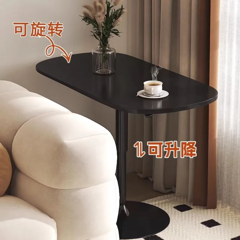 New Light Luxury Dual Use Lift Rotating Home Balcony Tea Table Living Room Instagram Tea Table Mobile Rock Plate Tea Table