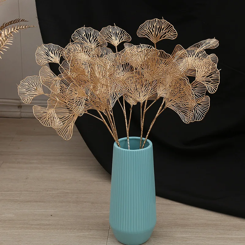 Artificial Golden Plants Simulation Plastic Plants for Wedding Home Christmas Decor Living Decoration Party Flower Arrangement