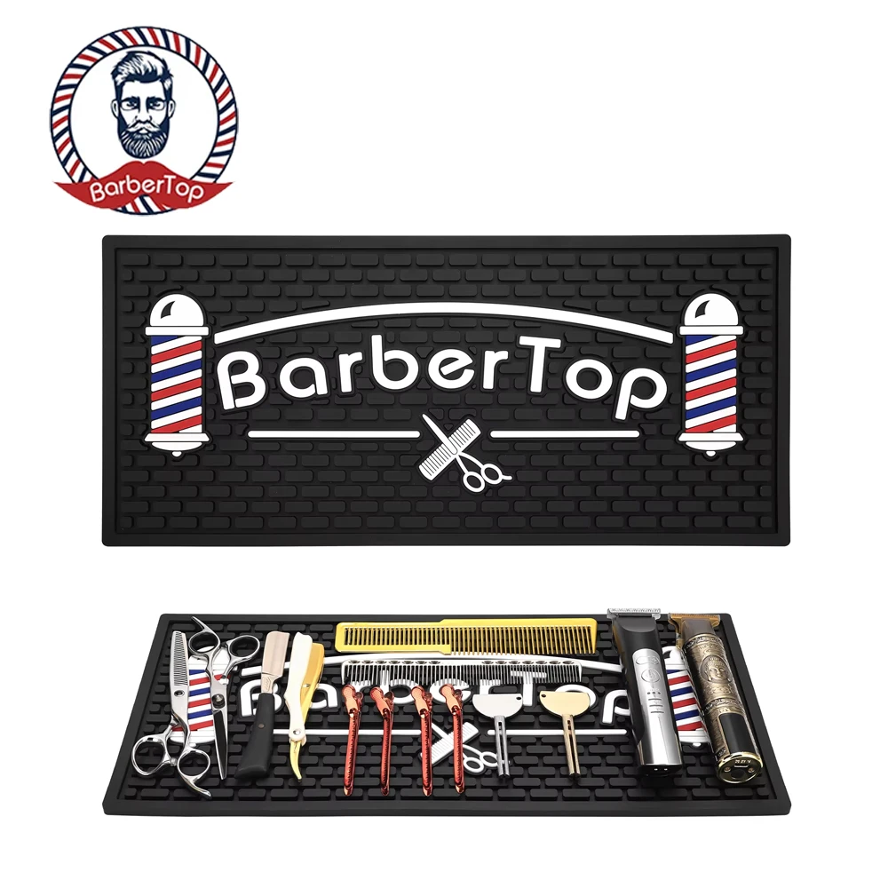 

Black Anti-Skid Mini Hairdressing Tool Pad Non-Slip Station Mat for Clippers Scissors Trimmers Haircut Tools Storage Barbershop