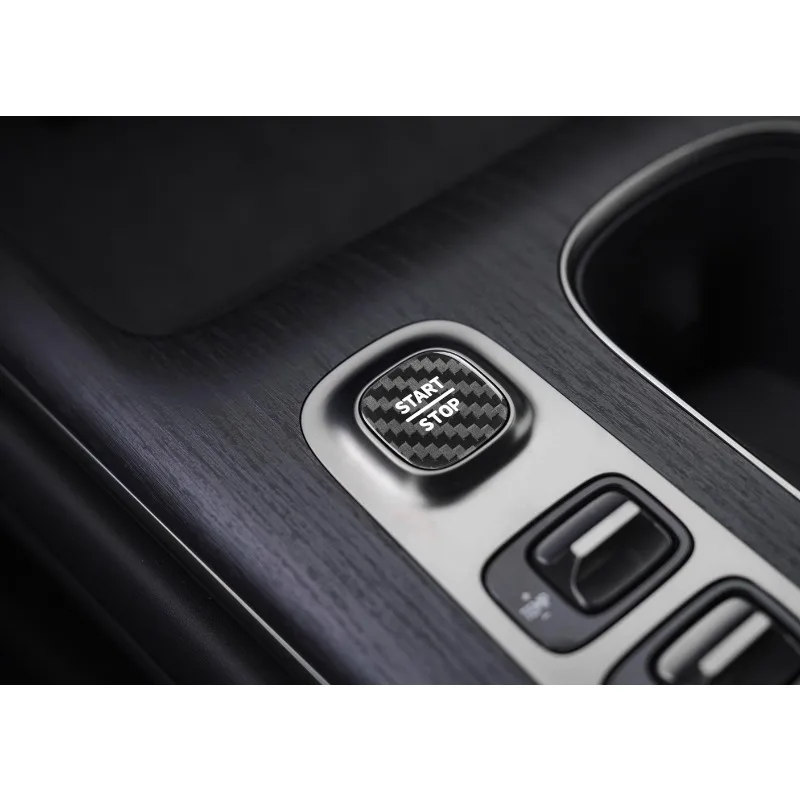 

Действительно сухой углеродное волокно, кнопка запуска в один клик, декоративная наклейка для Xiaomi SU7, детали для модификации интерьера, автомобильные принадлежности