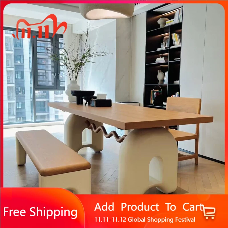 

Salon Balcony Dining Table Modern Nordic Makeup Terrace Dining Table Chairs Restaurant Trendy Creative Muebles Hotel Furniture