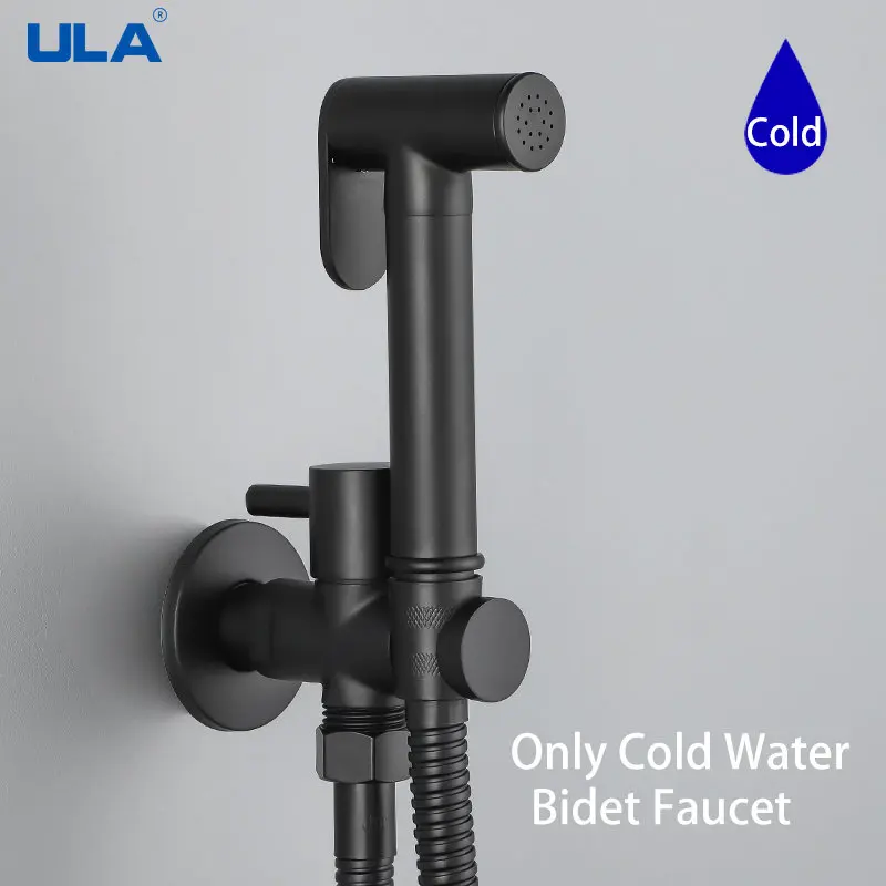 

ULA Brass Bidet Sprayer Toilet Clean spray gun Faucet Only Cold Water Bathroom Mixer Shattaf Valve hygienic shower