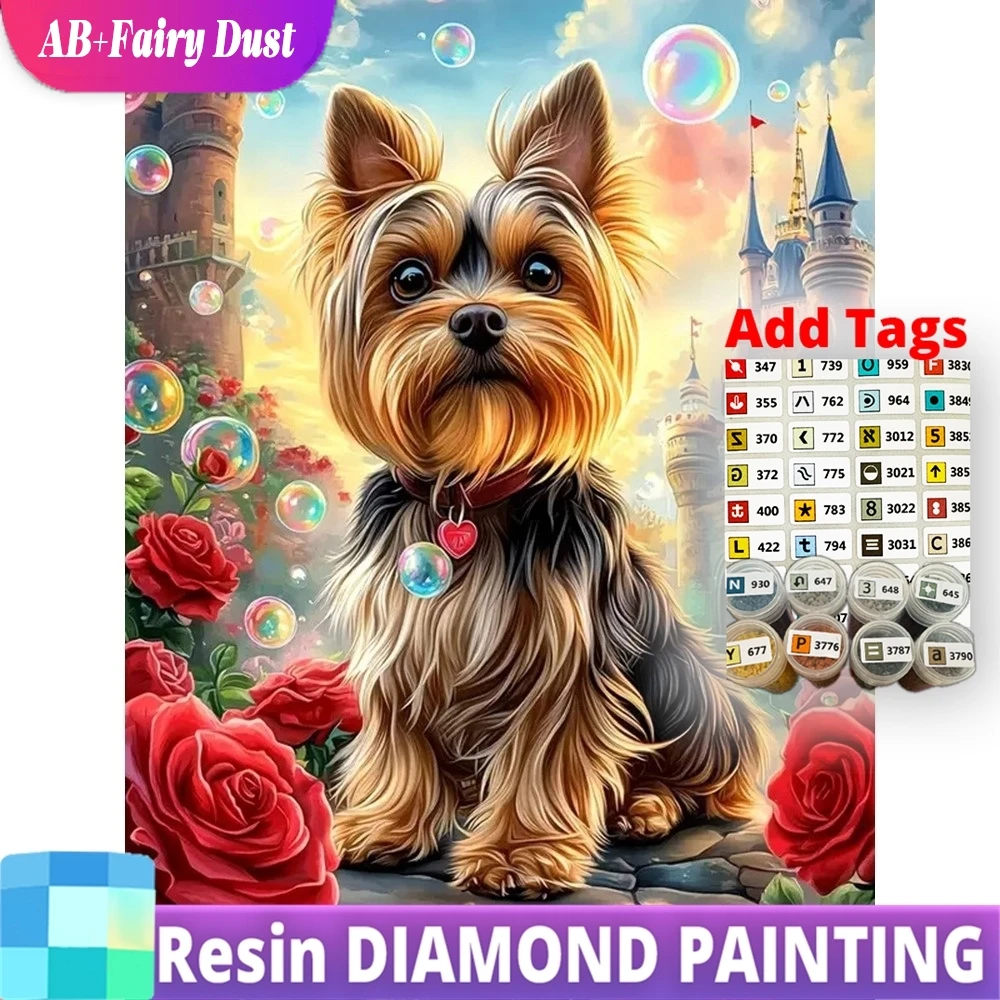 

Смола AB Фея Пыль Полный Квадратный Круглый Алмазная Вышивка Животное Собака Вышивка Крестом Мозаика Цветочная Картина Новое Прибытие DIY Детский Хо