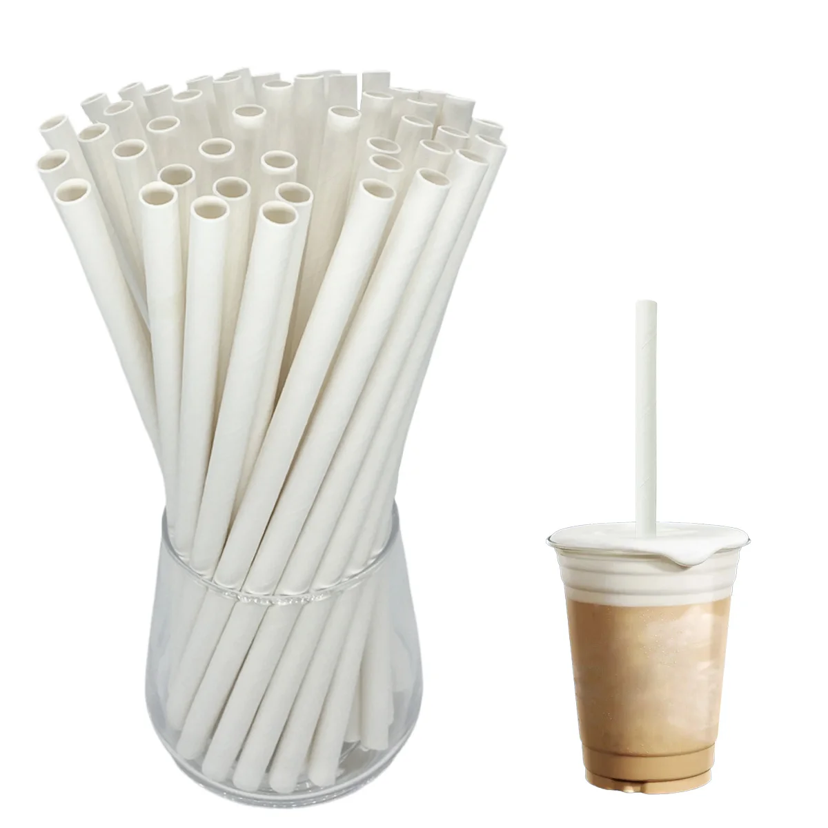 Drinking Straw 500pcs Bulk 8mm*197mm for Wedding Anniversary Birthday Baby Shower Party Coffee wine Restaurant Supplies Durable