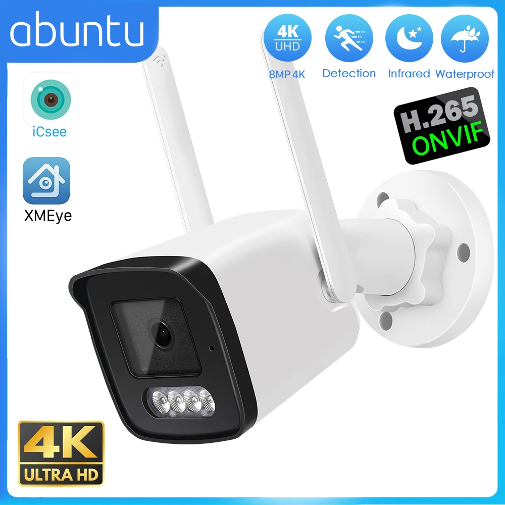 

8MP 4K WIFI IP Camera H.265 Human Detect Infrared Night Vision CCTV Bullet Smart Home Surveillance Camera Video Cloud Stroage