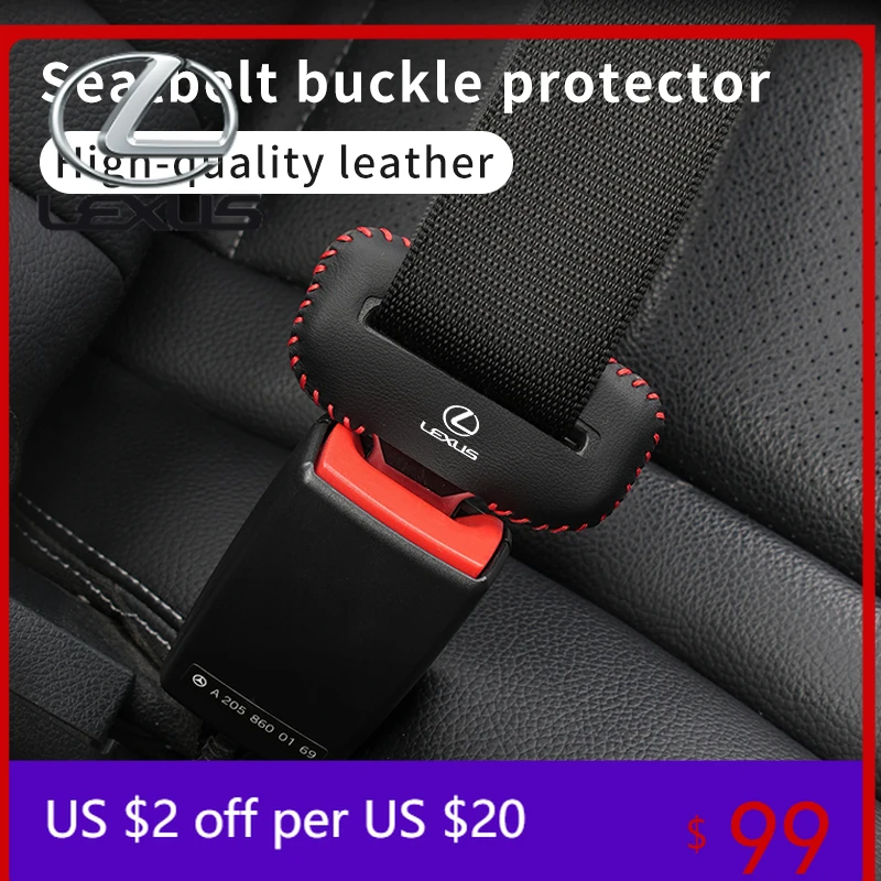 

Interior Mouldings Car Seat Belt Flip Leather Buckle Protector For Lexus UX250h RX450h CT200h RX400h NX300h RX350 RX300 GX470 IS