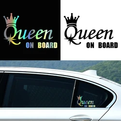 G174 20x13 cm Car Stickers Vinyl Decal QUEEN ON BOARD Motorcycle Decorative Accessories Creative Waterproof