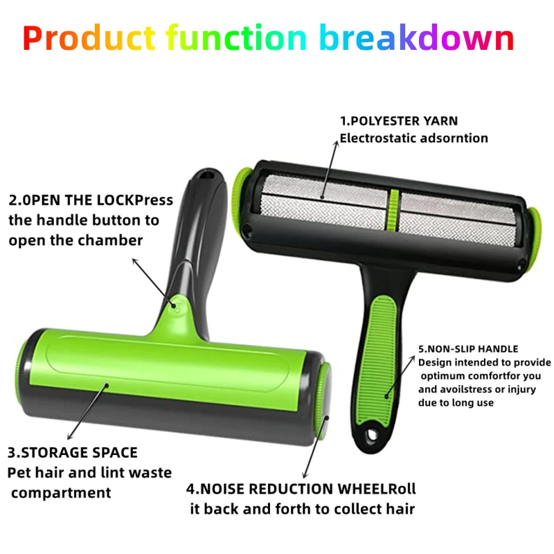 Flusen Roller Hund Haarentferner Haustier BrushRemoves Haare Magie für Tier Wolle Entfernung Katzen Lint Kleidung Reinigung Werkzeuge Liefert – Detail 5