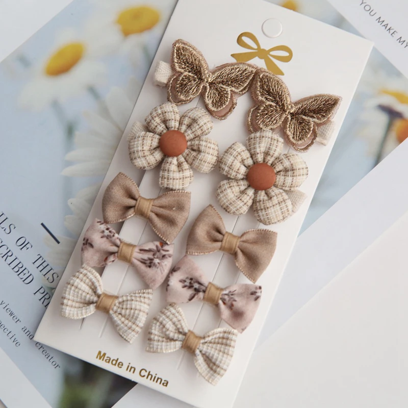 Trendy Adorable Children\'s Flower Hair Accessories Hair Clips Toddler Headwear Hair Decorations for Girls Cute Hairpins 10Pcs