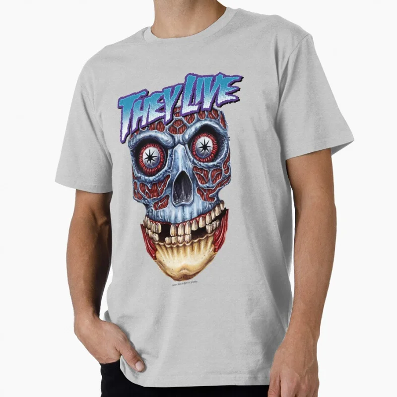 إنهم يعيشون نائم اقتباس عتيق في فيلم جون كاربنتر هدية الهالوين المخيفة تي شيرت كبير الحجم ملابس جرافيك الخيال العلمي #5