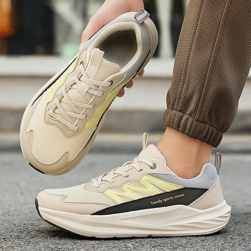 

2026 Men'S Summer New Wide Toe Casual Shoes Lightweight And Breathable Mesh Thick Soled Sports Shoes Suitable For Travel 36-46
