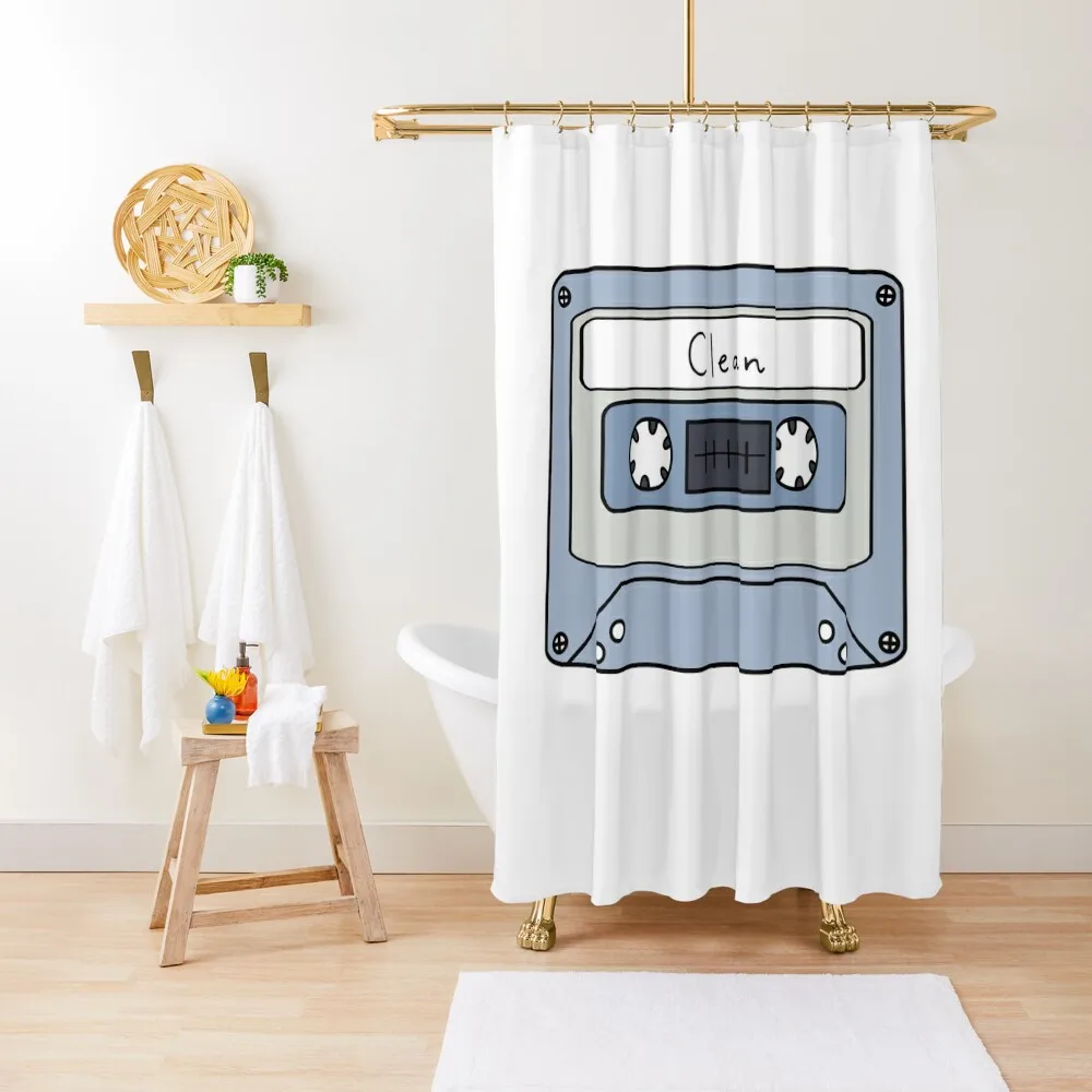 

Clean cassette Shower Curtain Modern Showers For Bathroom Bathroom Accessorys Funny Shower Bathroom Deco Curtain