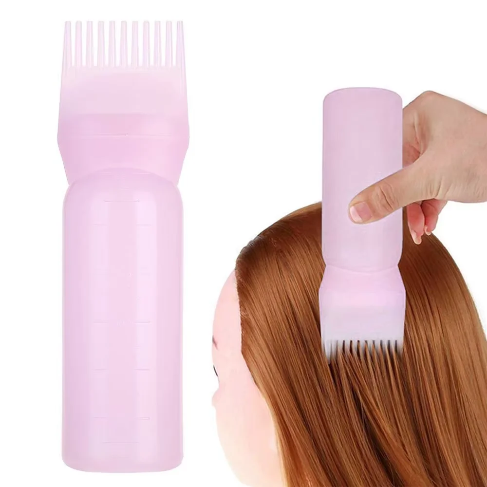 120ml Hair Dye Refillable Bottle Applicator Comb Multicolor Plastic Dispensing Salon Oil Hair Coloring Hairdressing Styling Tool