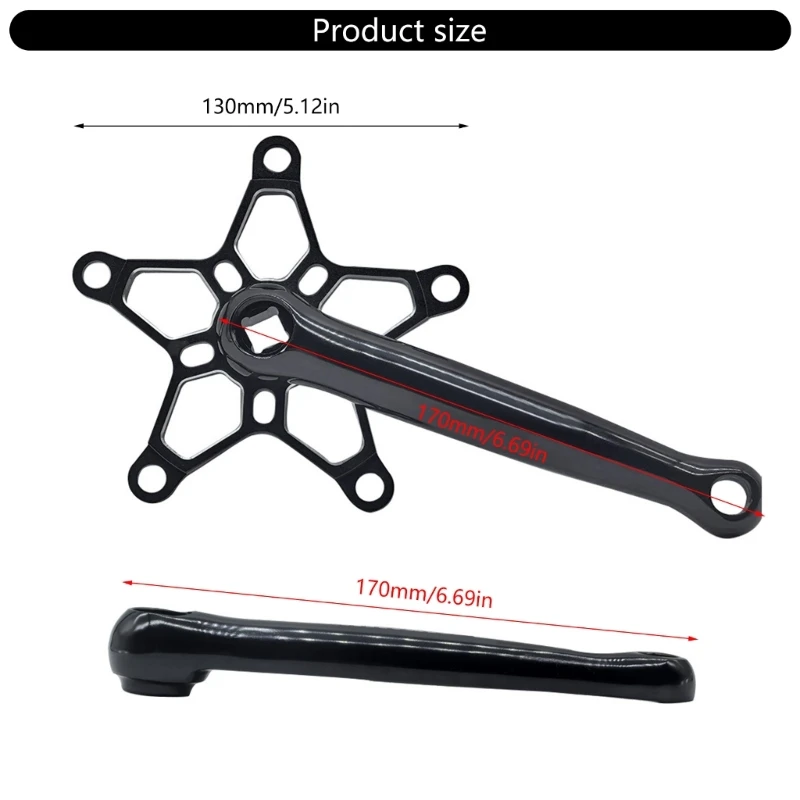 Bicycles Crank Arm Aluminium Alloy 170mm Bicycles Crankset Bike Pedal Crank Arm Replacements for Mountain Bike Road Bike