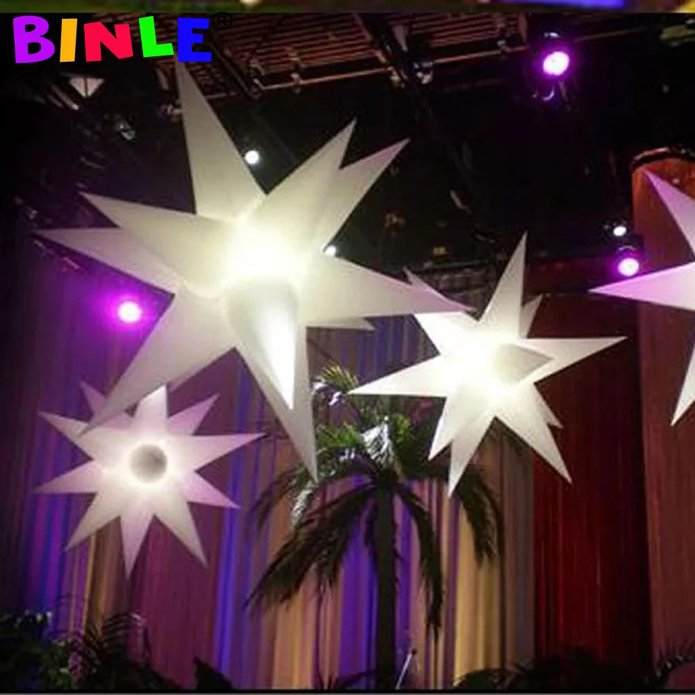 Cheap small coloful hanging party event led inflatable star club decoration