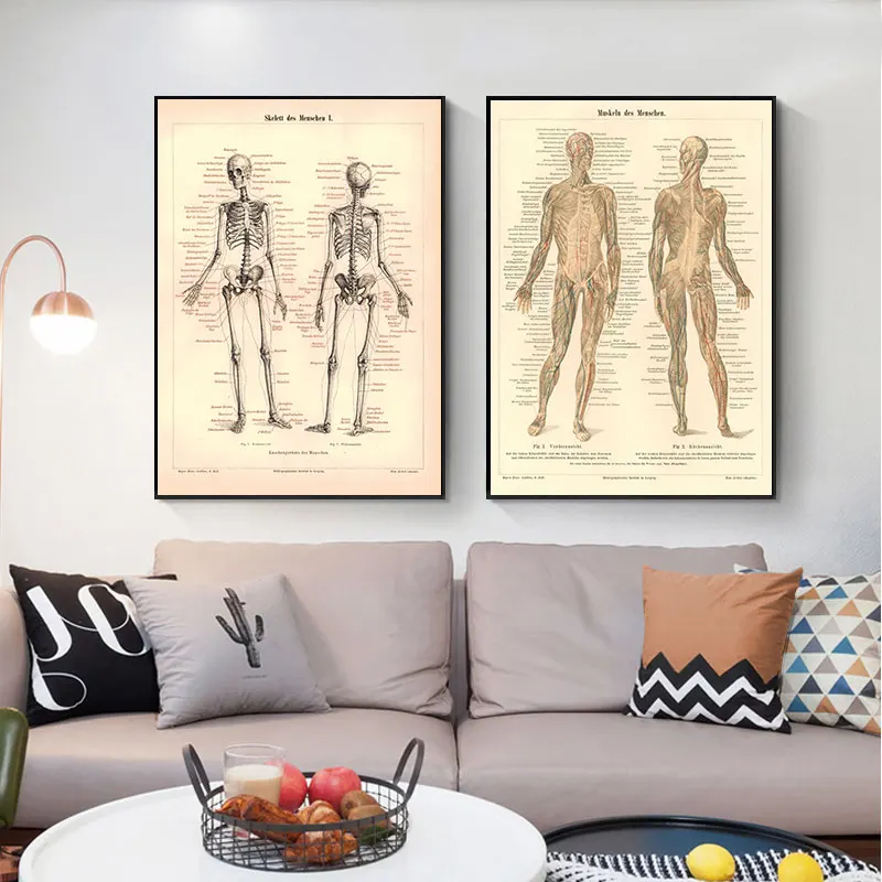 Human Tendons and Veins Head Biomedical Science Posters and Prints Canvas Painting Wall Art Picture Living Room Home Decor Gifts