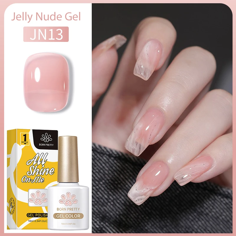 BORN PRETTY Jelly Nude Gel smalto per unghie vernice semipermanente rosa traslucida Soak Off UV LED per Nail Art Manicure Top Coat