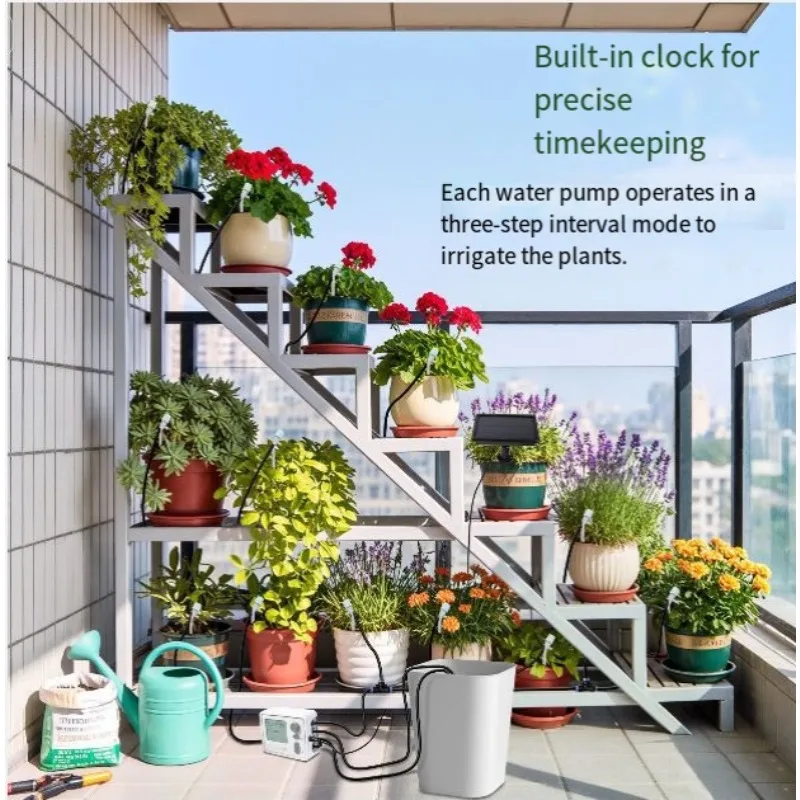 Smart Double Pump Automatic Watering System Timer Drip Irrigation Device Lazy Home Office Potted Plant Self Waterer