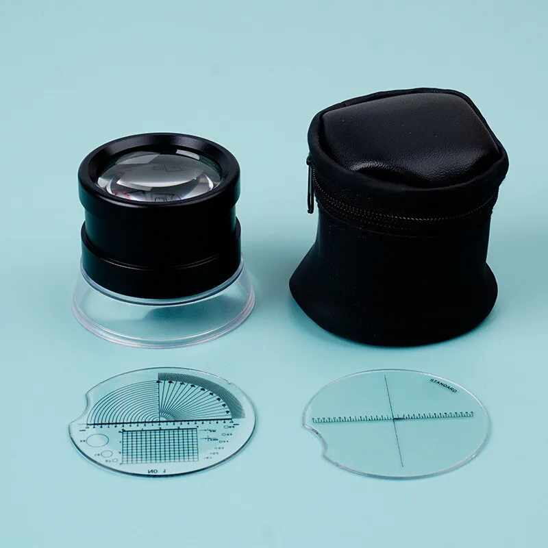 

30X Cylinder Magnifier with Detachable Reticle Optical Glass Lens Jewelry Helping Hands Loupe Magnifying Glass