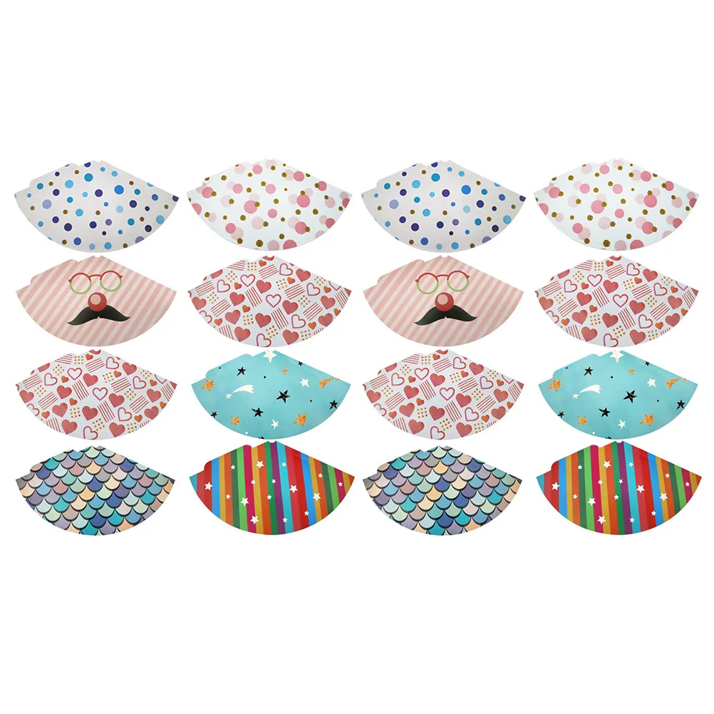 16 Pcs Birthday Hat Caps Kids Baby Party Headgear Sequin Ball Paper Hats Crown Headdress Child Supply