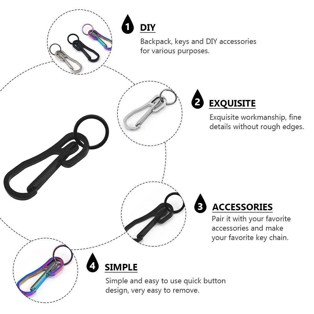Heavy Duty Metal Key Ring Quick Release Keychain Clip Durable Snap Hook for Keys Backpacks and Everyday Carry