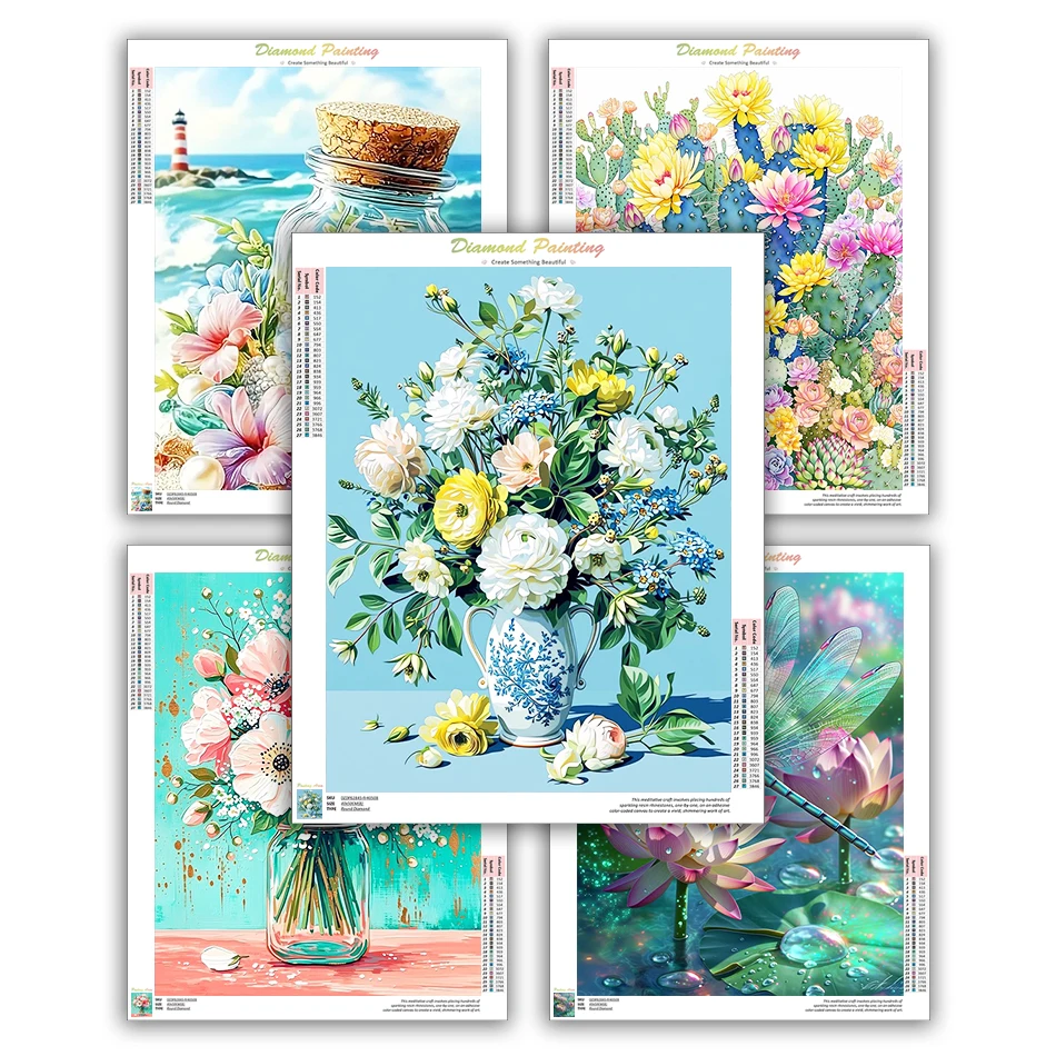CHENISTORY 5D Diamond Painting Full Round Drill Diy Crafts Diamonds For Picture Crafts flowers Home Decor Picture Diamond Art
