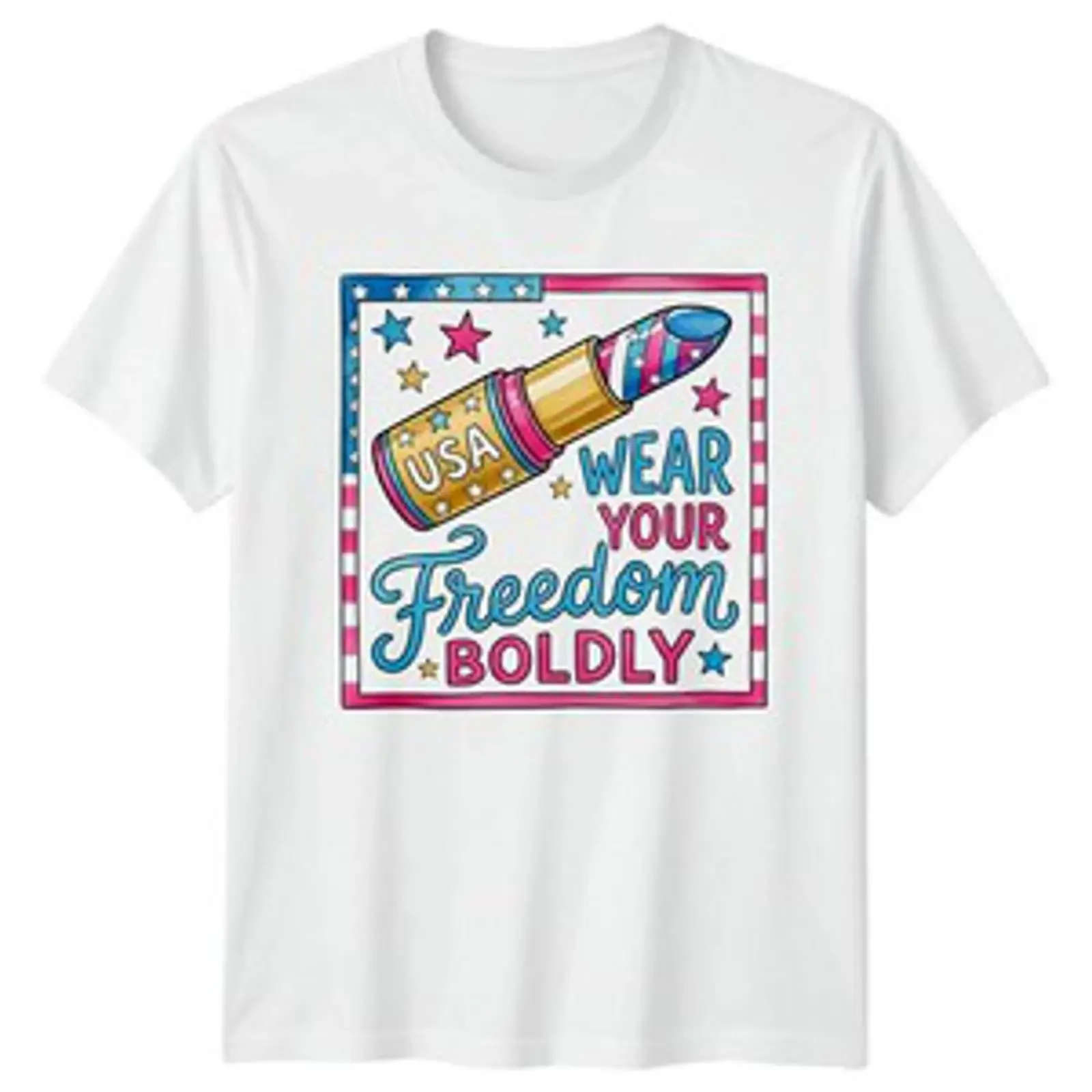 Tragen Sie Ihre Freiheit mutig an Damen-T-Shirt „Beauty Patriotisches Geschenk für Sie“ im Vintage-Stil, modisch, vielseitige Streetwear