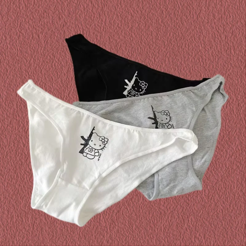 

Hello Kitty Panties Women Sexy Anime Cotton Underwear Cartoon Cute Panties Underwear Girls Sexy Low Waist Briefs Holiday Gift