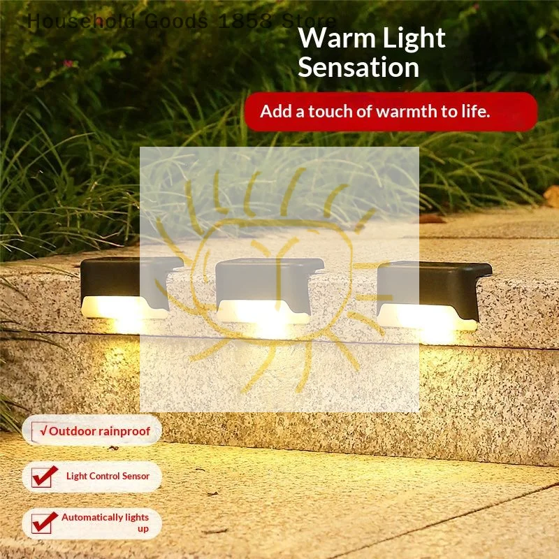

1/4Pcs LED Solar Deck Light Outdoor IP44 Waterproof Solar Power Garden Lamps For Railing Stairs Step Fence Yard Patio Pathway