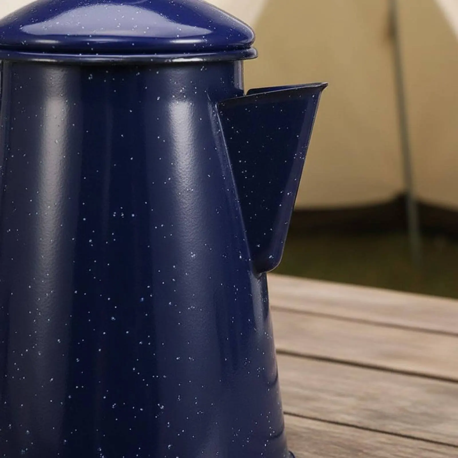 Enamel Coffee Pot Campfire Use Camping Enamel Pot Blue Speckled Kettle Retro Design Coffee Boiler Heat Resistant for Picnic