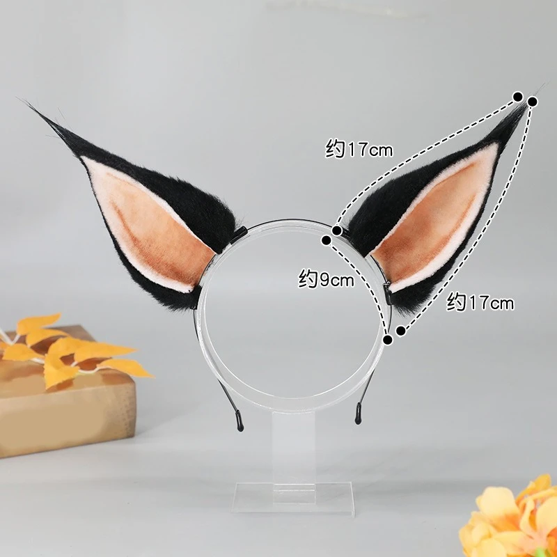 Gothic Lolita Cat Ear Hairband with Mini Bat Wing Punk Girl Plush Faux Fur Anime Props Cosplay Headband Women Party Hair Hoop - view 3