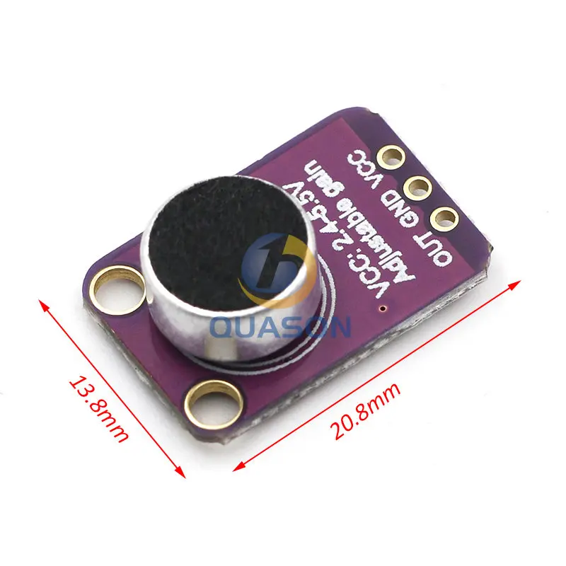 GY-MAX4466 MAX4466 Electret Microphone Amplifier Module Adjustable Gain OUT GND VCC Amplifier Board 2.4-5V DC