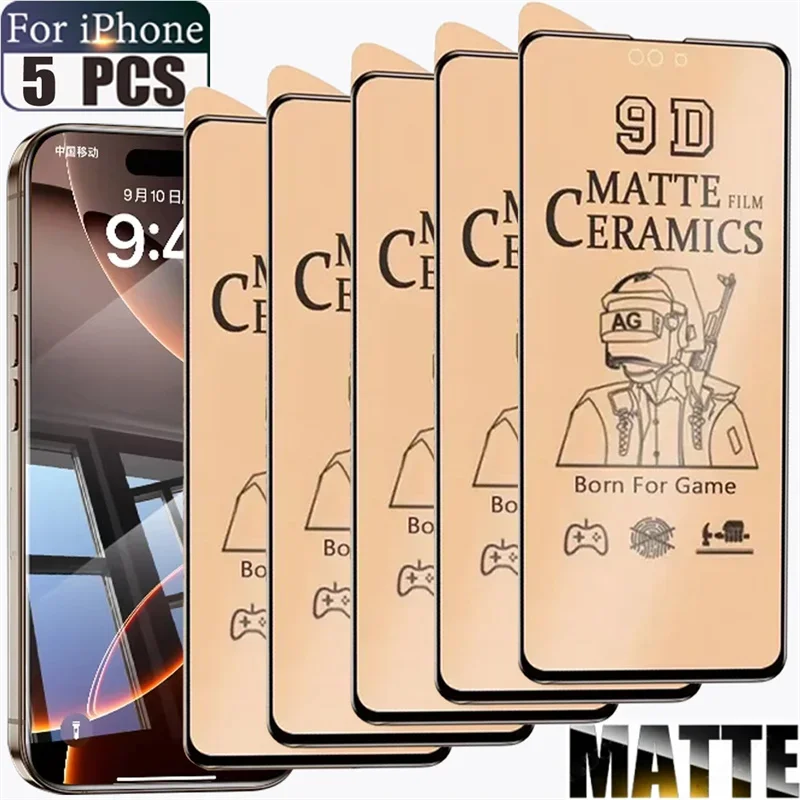 

5PCS Matte Ceramic Film For iPhone 16 15 14 13 12 11 Pro XS Max XR Screen Protector For iPhone 16 15 14 8 7 Plus 13 12 Mini Film
