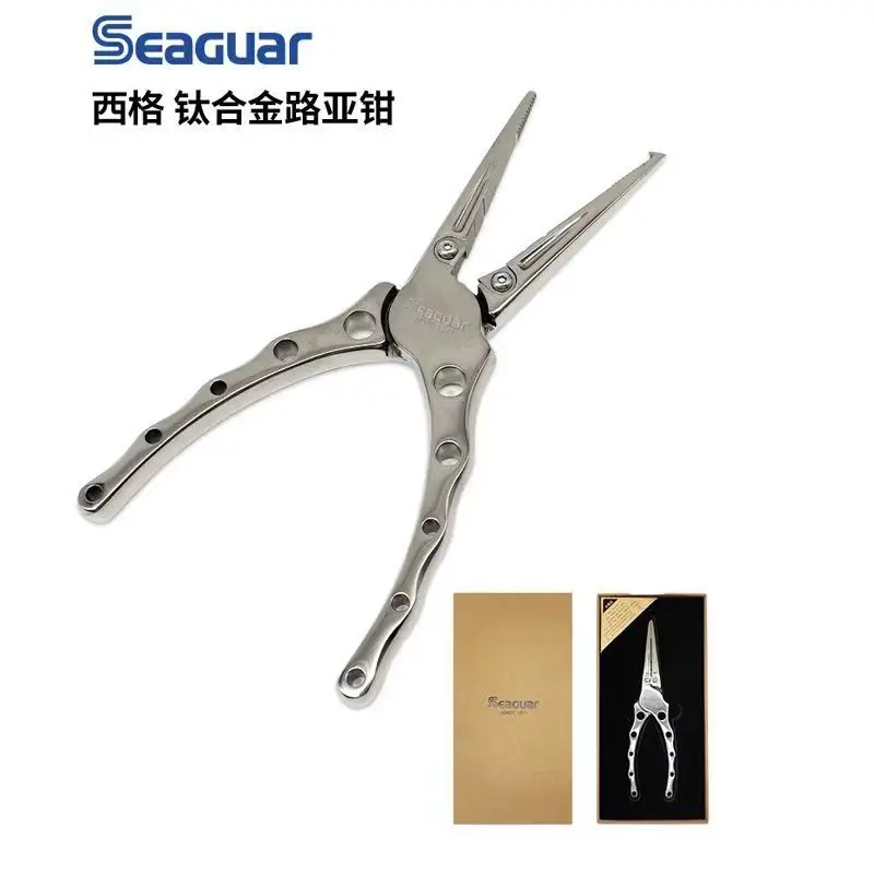 

2024 NEW Seaguar Titanium fishing Lure Pliers SG-108 115g Anti rust multifunctional PE Fishing Line scissors