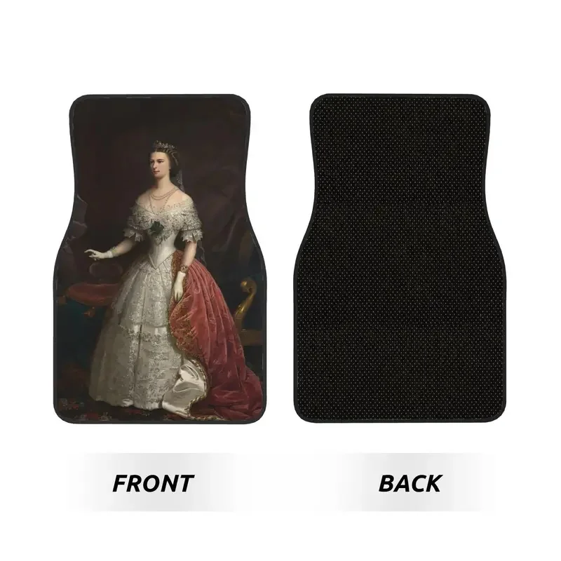 Empress Sisi Elisabeth of Austria 4PCS Crystal Velvet Car Floor Mats Set Universal Front Rear Foot Mats Floor Protection Mat 2