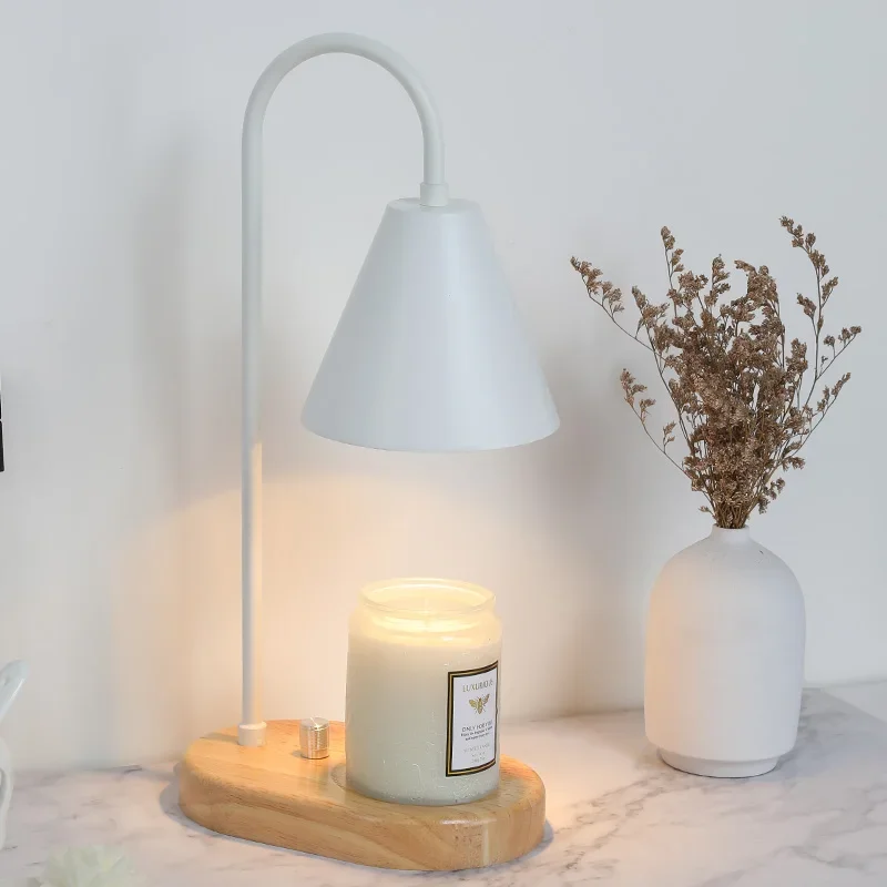 Lampe à bougie électrique romantique, réchauffeur, avertir la lumière fondante, aromathérapie créative, éclairage de base en bois, décor de parfum de chevet