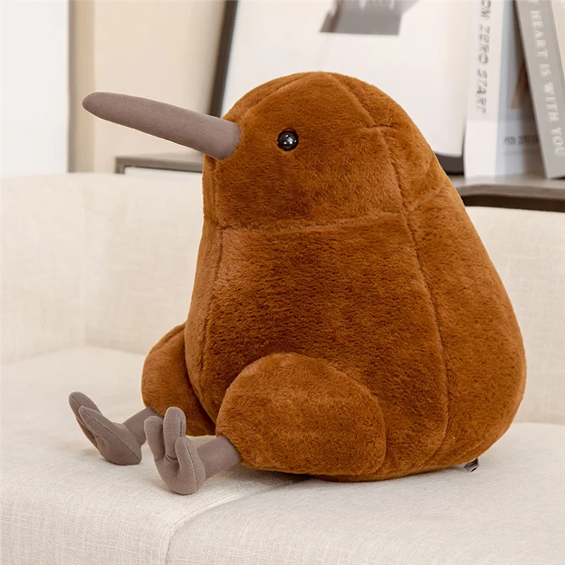 優れたリアルなキウイ鳥のぬいぐるみグレーキウイ鳥のぬいぐるみ抱き枕大型リアルな座っているキウイ鳥のぬいぐるみギフト