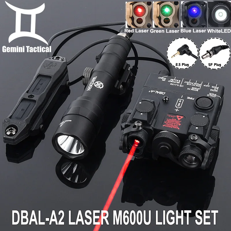 

Wadsn Tactical DBAL-A2 Red Green Blue Dot Laser White LED Sight M600U High Power Hunting Spotlight Pressure Switch M-lok Keymod