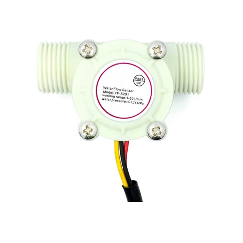 Sensor de fluxo de água dc 5-18v, sensor de fluxo hall, controle de água, fluxo líquido 1-30l/min 2.0mpa, interruptor do sensor YF-S201